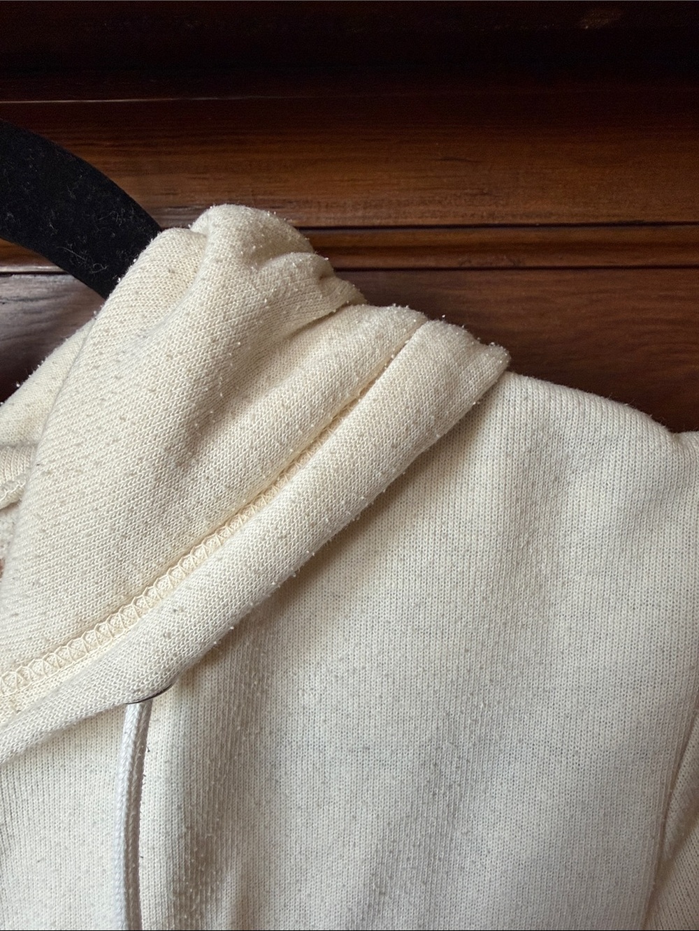 Aviator Nation Cream Hoodie with Orange and Yellow Retro Rainbow Stripes - Picture 5 of 6